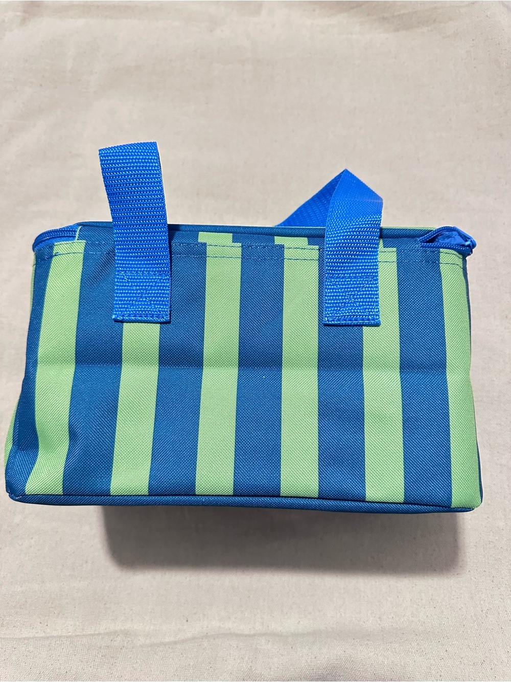 Trader Joe's | Insulated Bag | Striped Insulated Mini Tote | Blue & Green - Picture 4 of 11